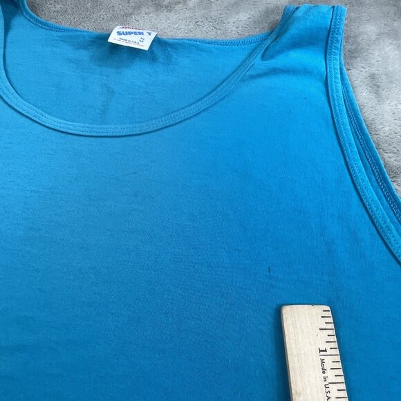 Vintage 90s Jerzees Tank Top Mens XL Blue Cut Off Gym Shirt Y2K Gains Streetwear - Picture 6 of 11